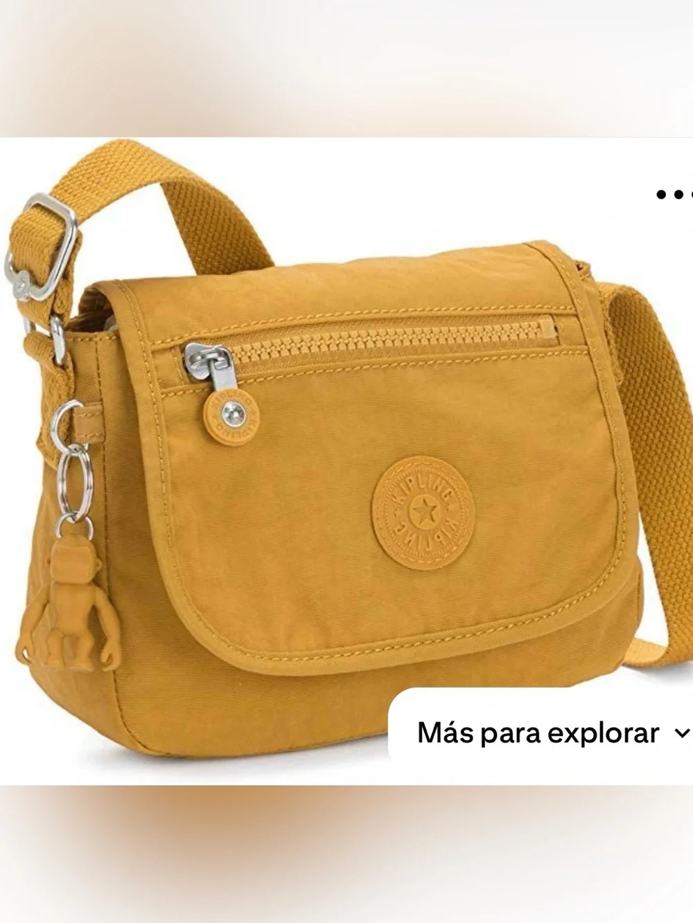 Kipling Golden Yellow Crossbody Bag - Picture 1 of 8